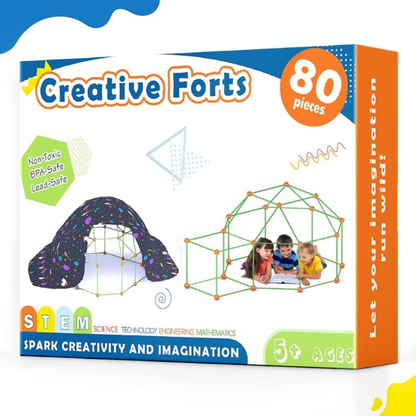 Tiny Land Kids-Fort-Building-Kit-80 Pieces-Creative Fort Toy
