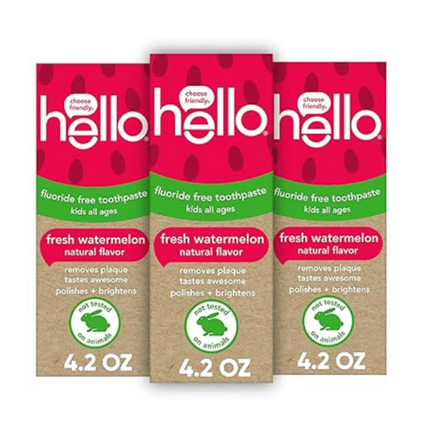 Hello Natural Watermelon Flavor Baby & Kids Fluoride Free Toothpaste